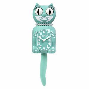 Ocean Waves Green Lady KIT-CAT CLOCK KAT KLOCK FREE US SHIPPING